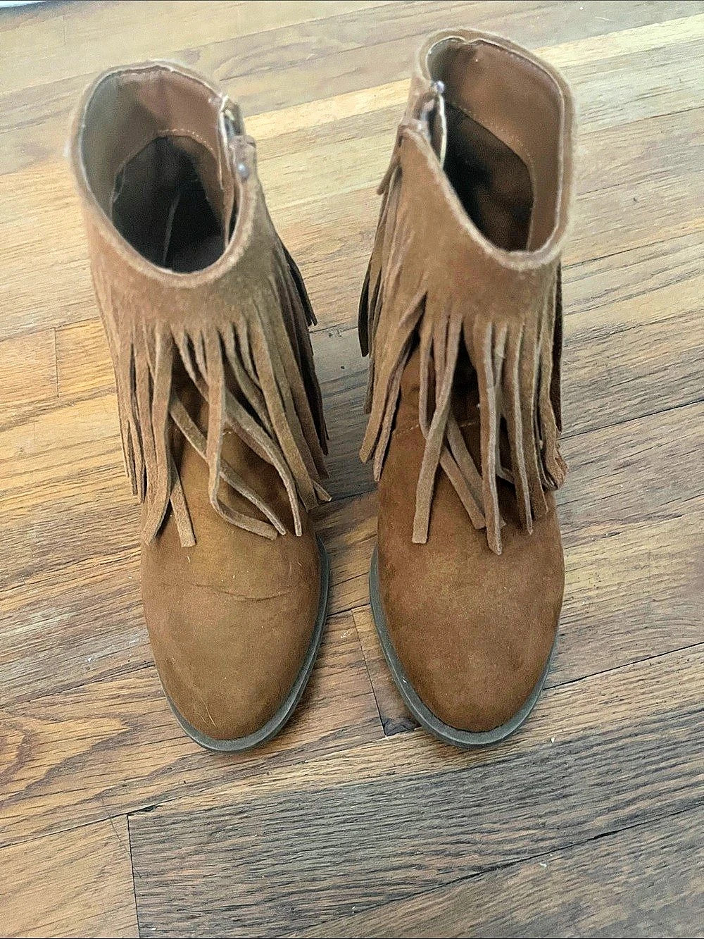 Women's Fringe Ankle Boots in Brown